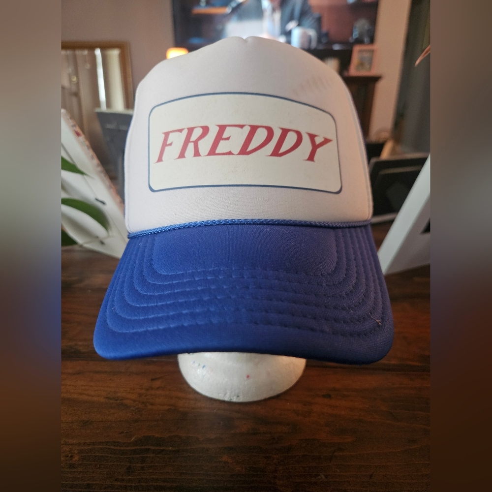 Freedy Blue and White Snapback Trucker Hat